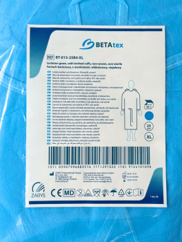 Халат хирургический с манжетом на завязках (10 шт/уп) BETAtex, синий