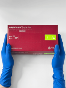 Перчатки латексные (размер S) Mercator Ambulance High Risk повышенной прочности (50 шт/уп)
