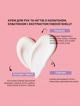 Крем для рук и ногтей Shelly, 250 мл (с коллагеном, эластином и экстрактом пиона)