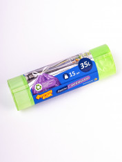 Пакеты для мусора с затяжкой 35л/15шт HD, Фрекен Бок (зеленые)