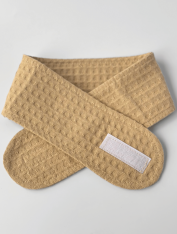 Косметическая повязка на голову с липучкой вафельная, бежевая
