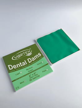 Платки для коффердама Dental Dams, зеленые (36 шт/уп)