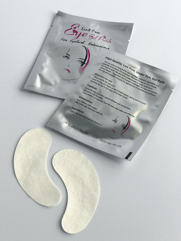 Патчи под глаза для наращивания ресниц, серебристые (50 шт/уп)