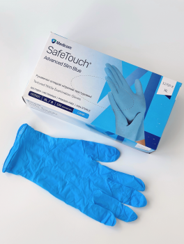 Рукавички нітрилові (розмір XL) блакитні 3,5г Medicom, 100 шт