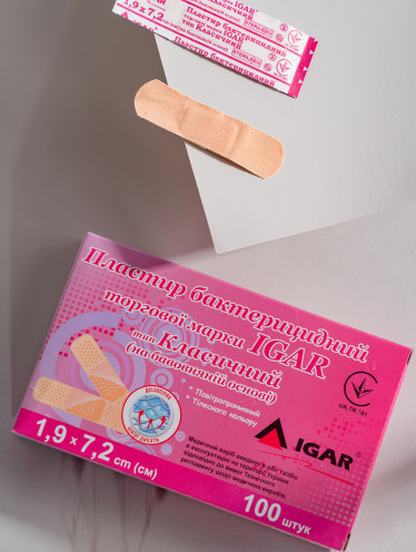 Пластырь бактерицидный IGAR Классический 1,9х7,2см (100шт/уп)