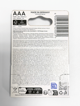 Батарейки мизинчиковые LONGLIFE (ААА) VARTA 1.5V (4шт/уп)