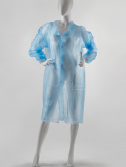 Халат одноразовый с манжетом на кнопках (5 шт/уп), голубой