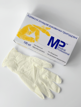 Перчатки латексные с пудрой (размер L) Medical Professional, 100шт
