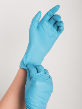Перчатки нитриловые (размер S) голубые 3г Medicom, 100 шт