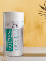 Салфетки спанлейс 20*20см, гладкие (100шт/рул)