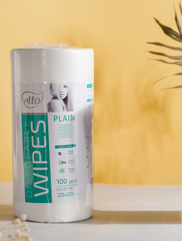 Салфетки спанлейс 20*20см, гладкие (100шт/рул)