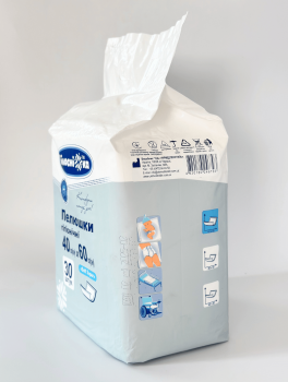 Пеленки одноразовые 40*60 см, Белоснежка Премиум (30 шт)