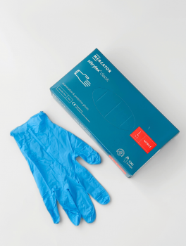 Перчатки нитриловые (размер L) голубые 3,5 г Nitrylex CLASSIC, 100шт/уп