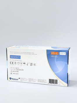 Перчатки латексные без пудры (размер XS) 5,5г/м² MEDICOM, 100шт