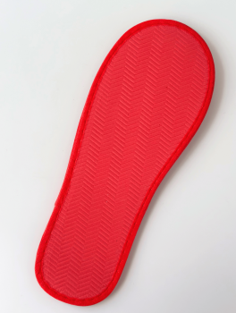 Тапочки одноразовые велюровые, красные (10 пар)