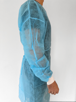 Халат хирургический с манжетом на завязках (10 шт/уп) BETAtex, синий