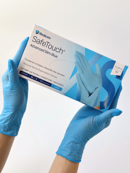 Рукавички нітрилові (розмір XS) блакитні 3,5г Medicom, 100 шт