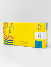 Перчатки виниловые (размер M) прозрачные SanGig, 100 шт