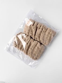 Напульсники, нарукавники для умывания вафельные, бежевые CHILA™