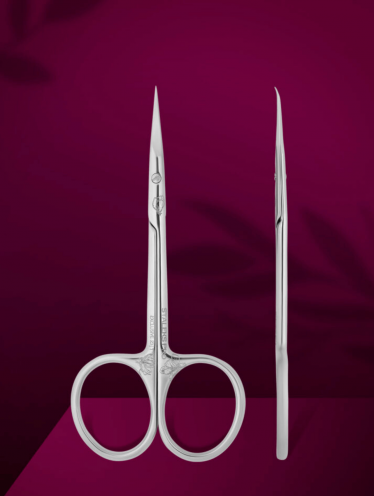 Ножницы профессиональные с крючком для кутикулы Staleks Pro Exclusive 23 Type 1 Magnolia