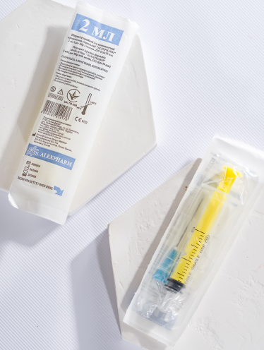 Шприц 2 мл Luer с иглой 23G, Alexpharm (100 шт/уп)
