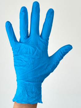 Перчатки нитриловые (размер М) голубые 4г "SanGig", 100 шт