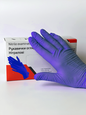 Перчатки нитриловые (размер S) фиолетовые 3,5г HOFF MEDICAL, 100 шт.