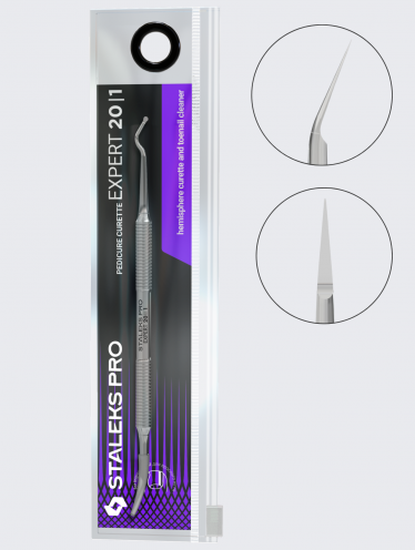 Лопатка педикюрная Staleks Pro Expert 20 Type 1 (кюретка "полусфера" и пика)