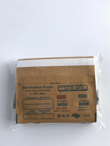 Крафт-пакеты 60х100 мм коричневые ProSteril (100 шт)