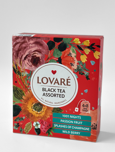 Чай чорный LOVARE 64г (2г*32 шт), пакетированый АССОРТИ